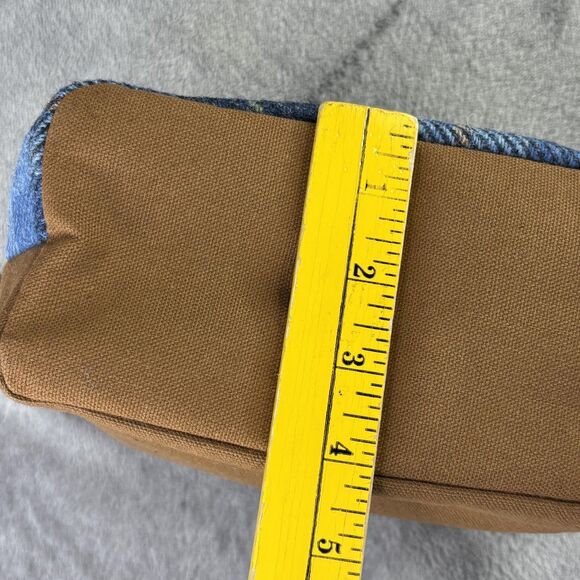 British Bag Company Harris Tweed Wash Bag Dopp Kit Travel Blue Plaid Leather 8x6 - Picture 10 of 15